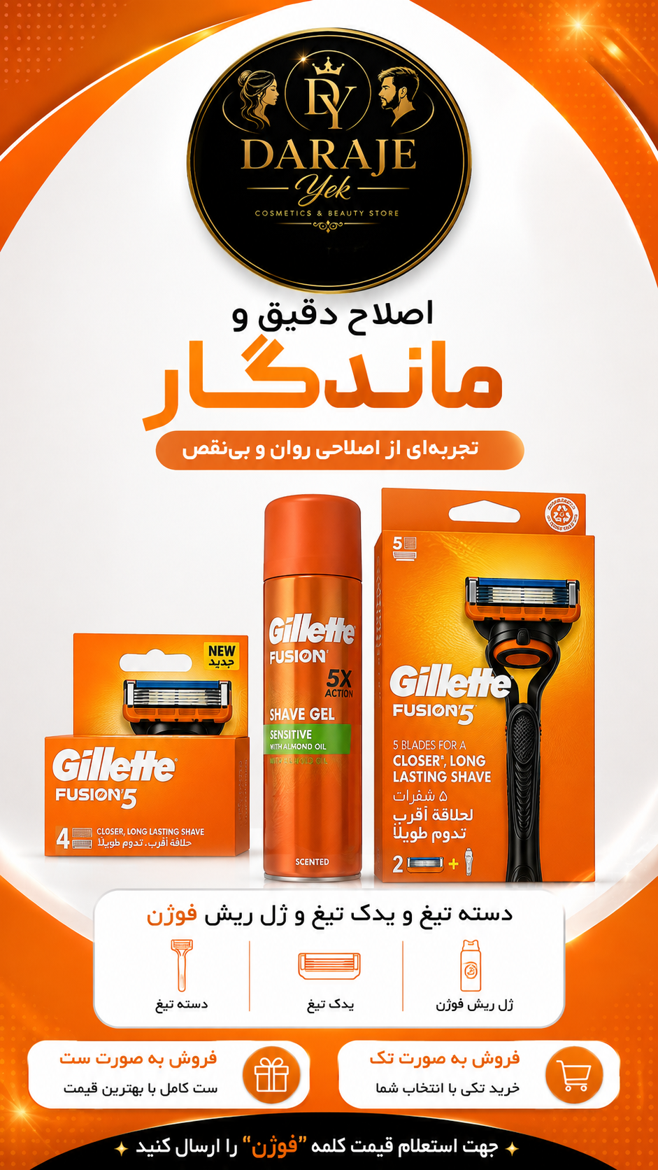 ست اصلاح مردانه ژیلت فیوژن 5